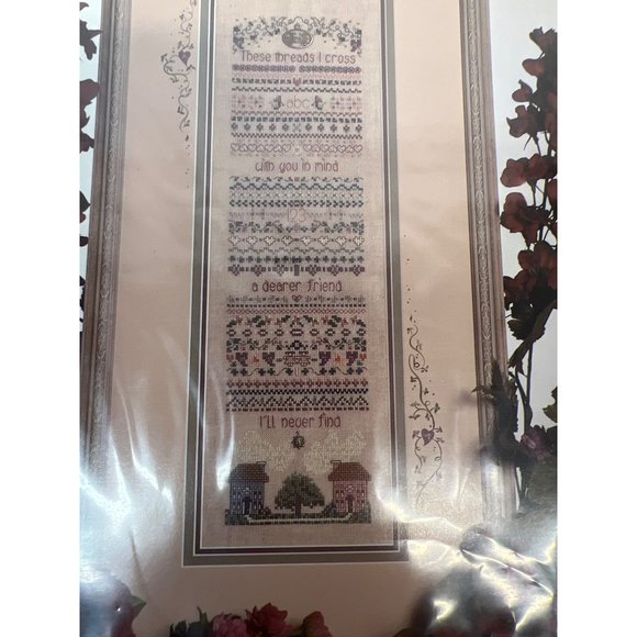 Counted Cross Stitch Kit Lavender Wings These Threads I Cross Friendship Sampler - Picture 2 of 4